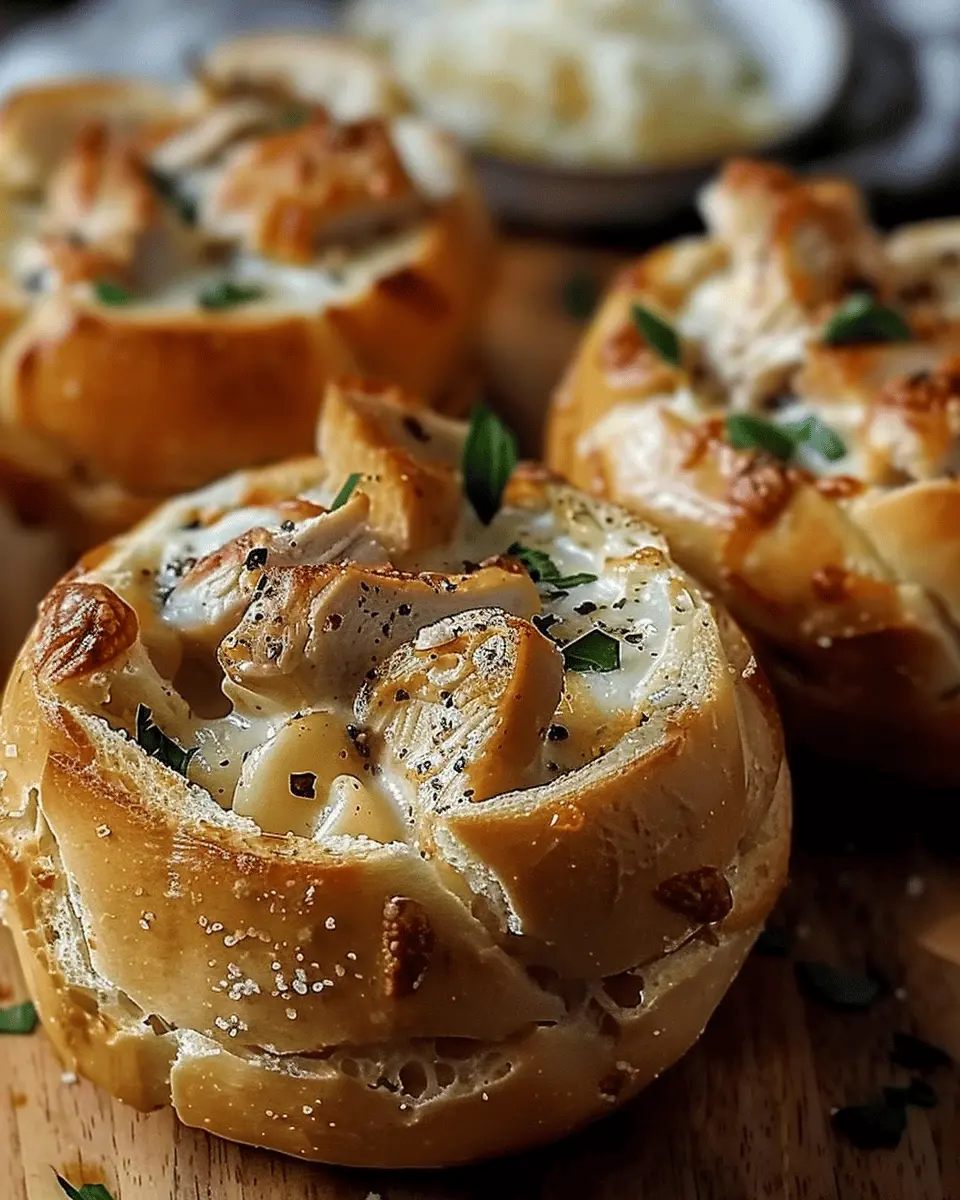 Chicken Alfredo Garlic Bread Bowls: Indulgent Comfort Food Delight