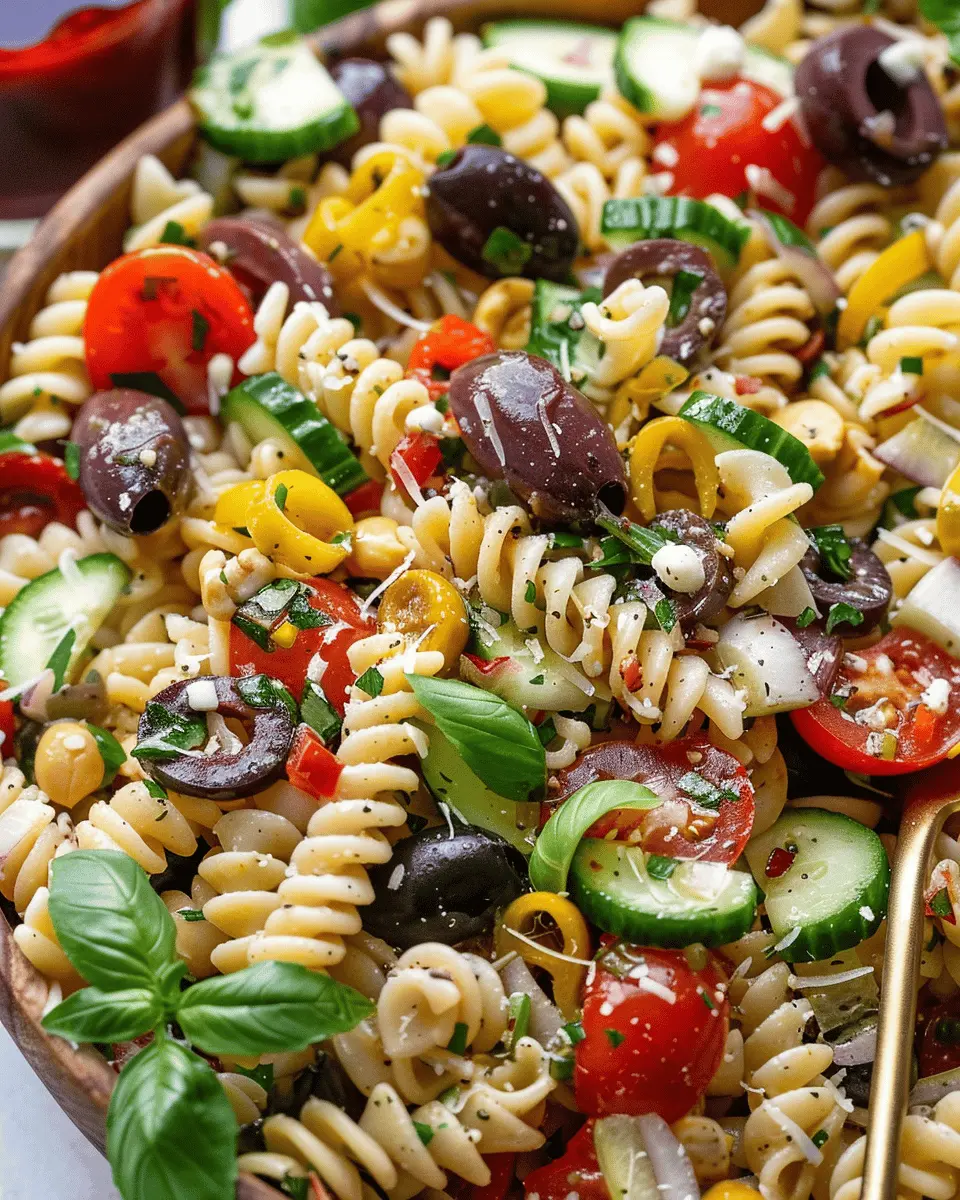 Italian Pasta Salad with Turkey Bacon and Chicken Ham Delight