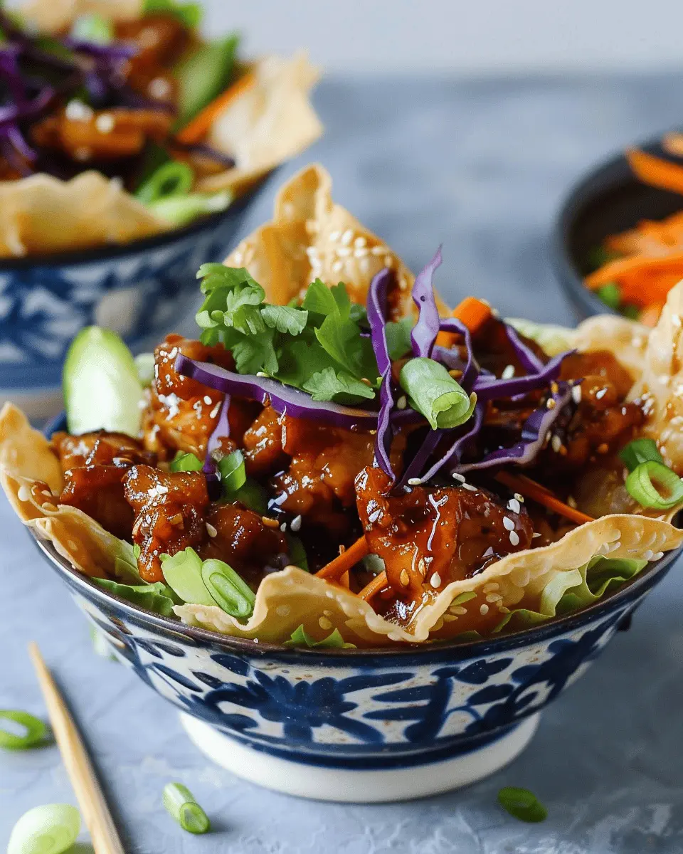 Teriyaki Chicken Wonton Taco Bowls: Easy, Flavor-Packed Delight