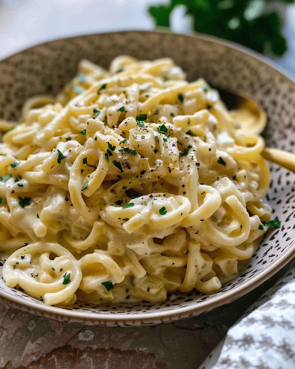 One Pot Creamy Garlic Pasta with Turkey Bacon in 20 Minutes