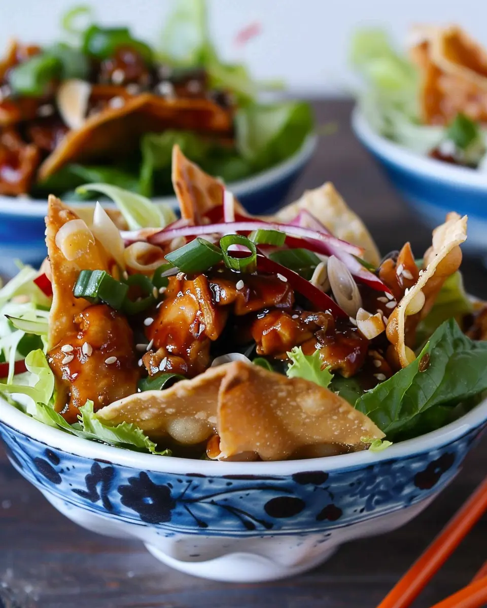 Teriyaki Chicken Wonton Taco Bowls: Easy, Flavorful &amp; Fun Dinner