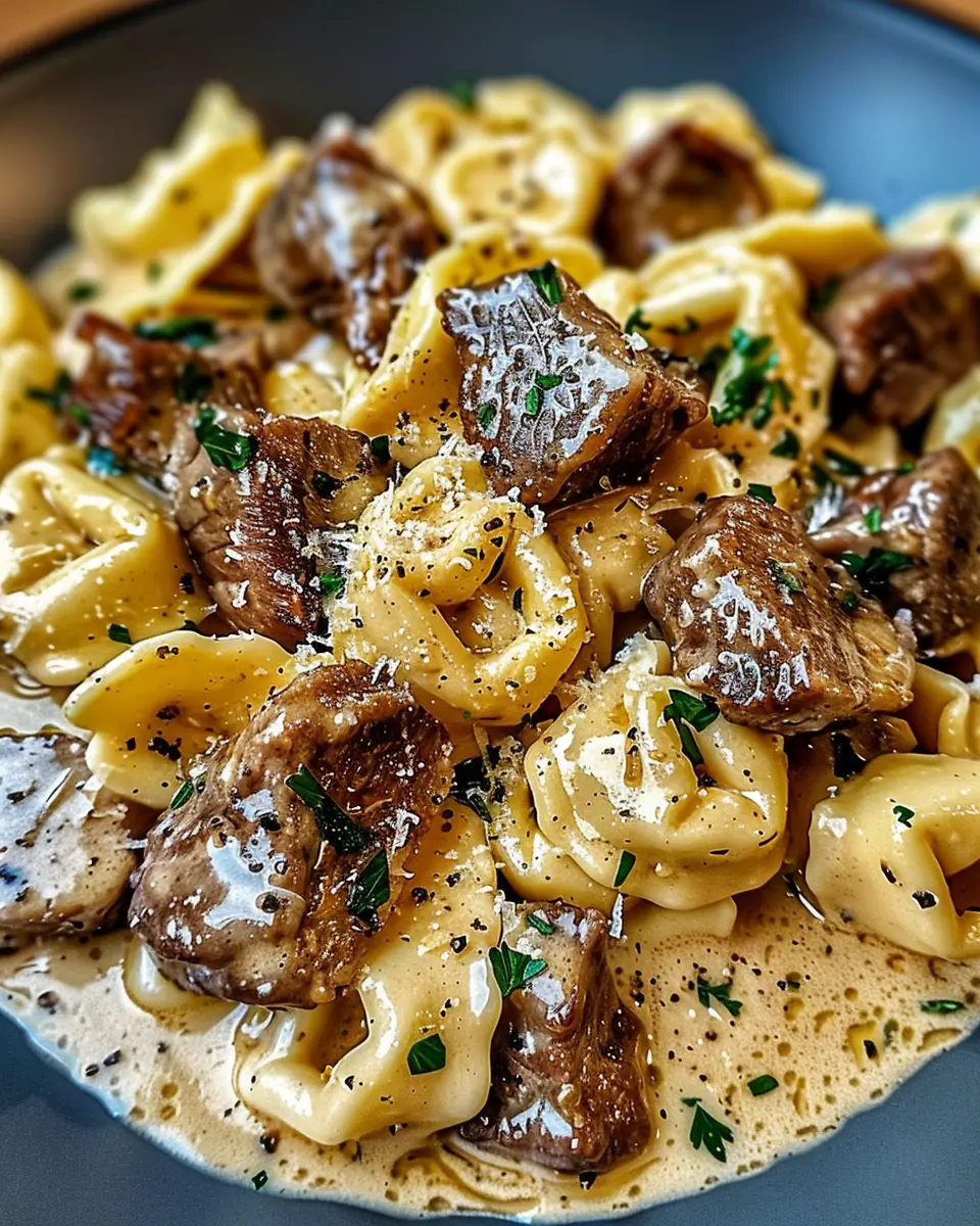 Cracked Garlic Steak Tortellini in Creamhouse Sauce Bliss Recipe