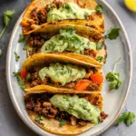 Crispy Baked Ground Turkey Tacos with Avocado Sauce