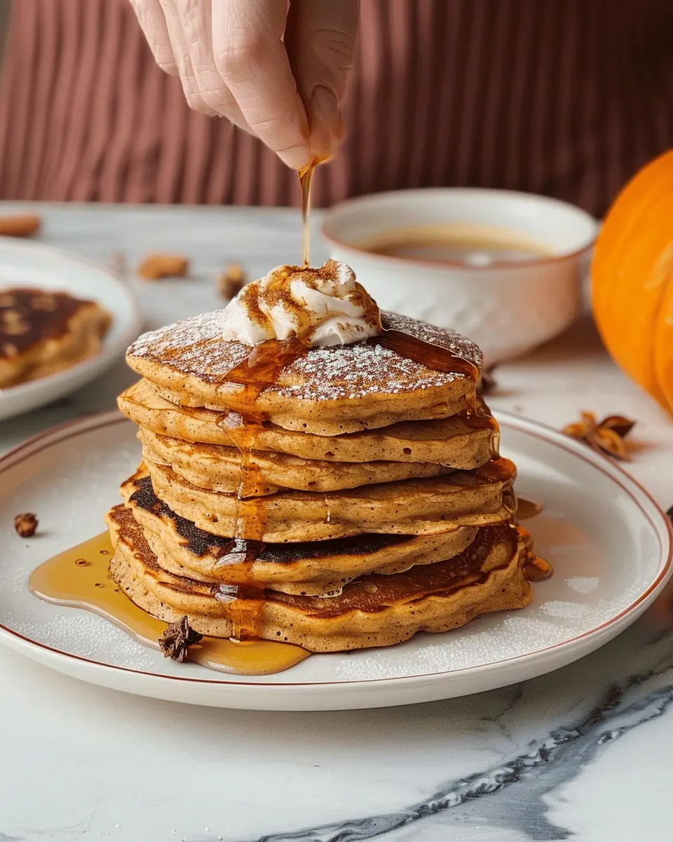 Fluffy Pumpkin Pancakes with Whipped Maple Cinnamon Butter Delight