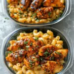 High Protein Honey Garlic Butter Chicken with Mac & Cheese