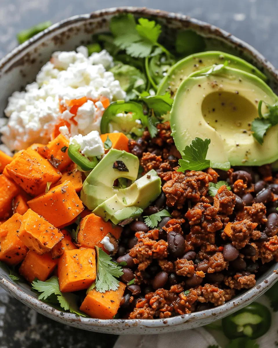 Sweet Potato Taco Bowl: Easy Recipe with Turkey Bacon and More