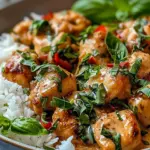 Spiced Coconut Basil Chicken with Rice