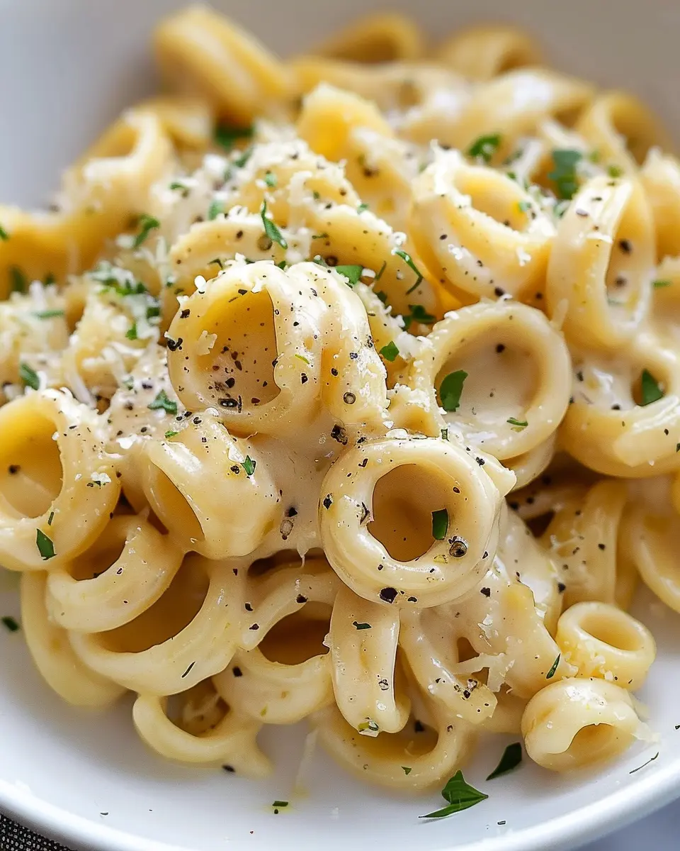 Garlic Butter Pasta One Pot Delight with Turkey Bacon and Chicken Ham