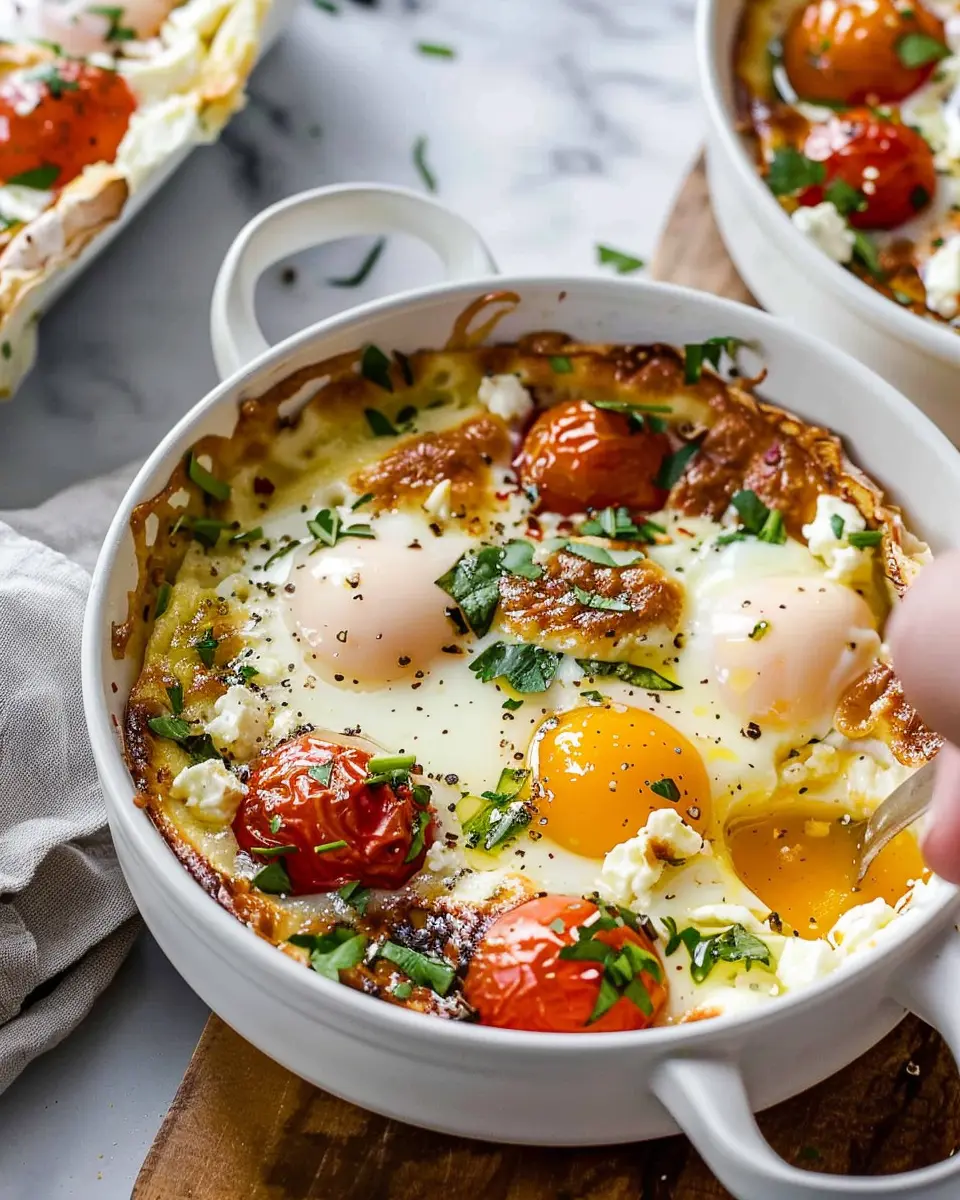 Baked Feta Eggs Recipe: Easy Comfort Food with Turkey Bacon
